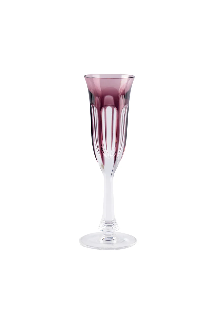 MOSER - Mystic Mauve Silhouette - Purple and Transparent Cocktail Glass with Unique Dripping Design