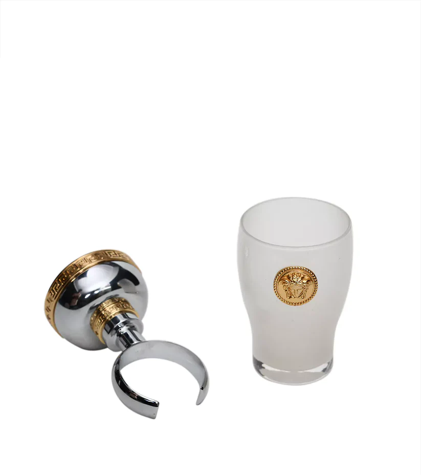 VERSACE - Opaque Toothbrush Holder with Stand - The ultimate toothbrush holder for a neat and stylish bathroom