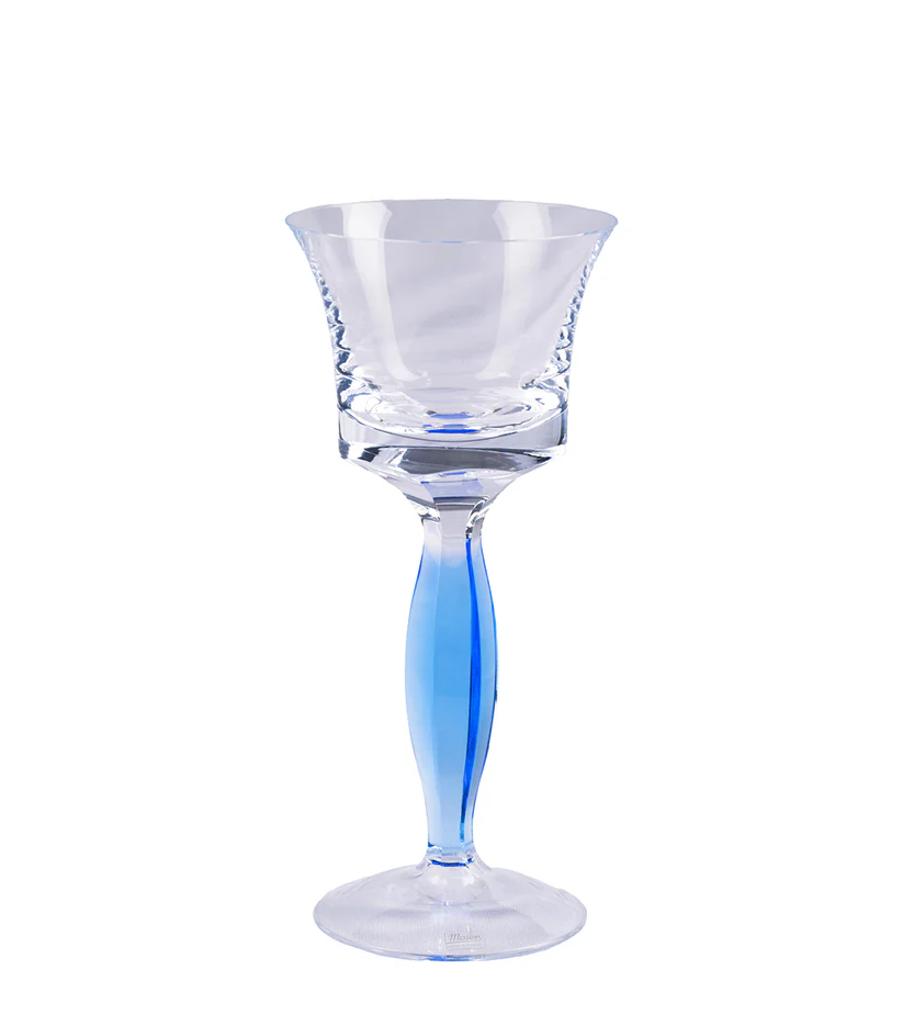 MOSER - Wine Champagne Glass - Sparkly Turquoise Waves