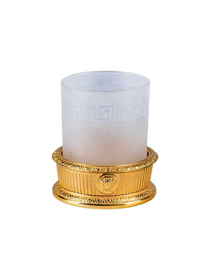 VERSACE - Gold Plated Beaker Holder - A Timeless Statement of Elegance and Functionality