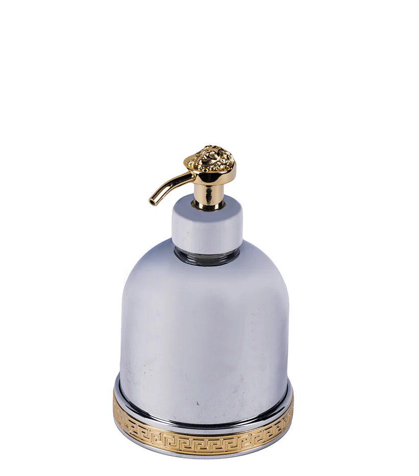 VERSACE - LIQUID SOAP DISPENSER - Silver & 24k Gold Plated