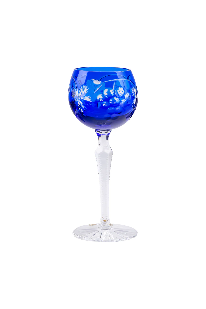 CAESAR CRYSTAL BOHEMIAE - Midnight Bloom crystal cut glass- Handcrafted crystal glass with intricate patterns