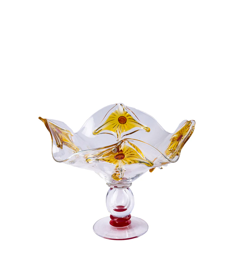 JIRI PACINEK - Amber Fruit Bowl - Mirka Misa- Radiant bowl with an ornate design