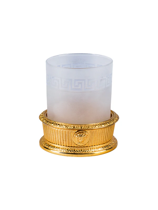 VERSACE - Gold Plated Beaker Holder - A Timeless Statement of Elegance and Functionality-briquetales