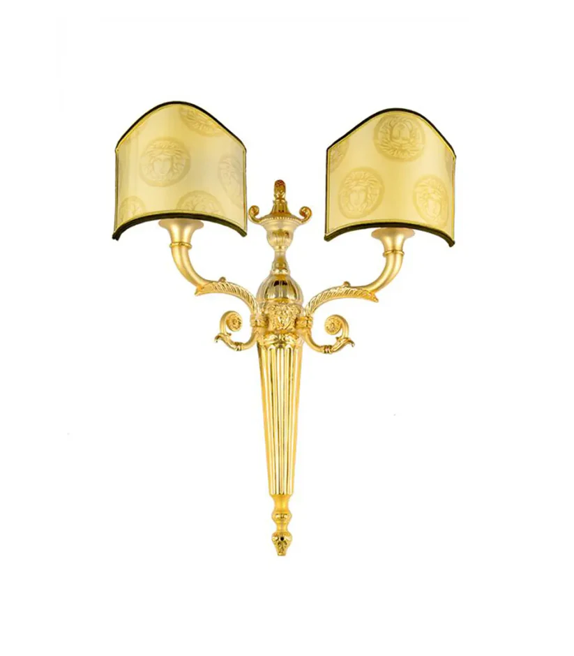 VERSACE - Lampshade – Silk, Gold Medusa Décor 