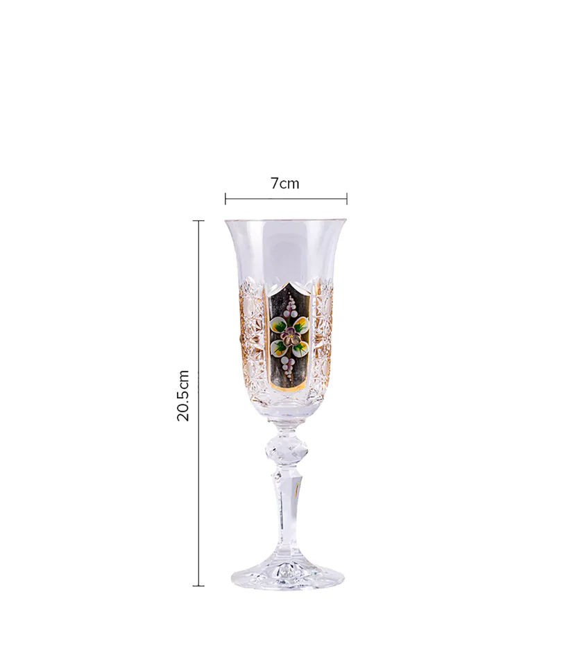 CAESAR CRYSTAL BOHEMIAE - Goblet Smalt Gold - High-quality Crystal Glass Enriched with Smalt Paint and 24carat Gold.