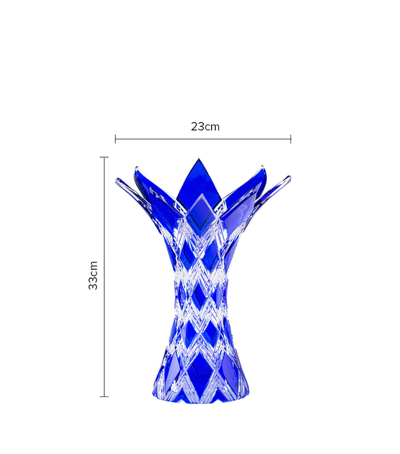 CAESAR CRYSTAL BOHEMIAE - Blue Roman Vase - Starry Night Wonder