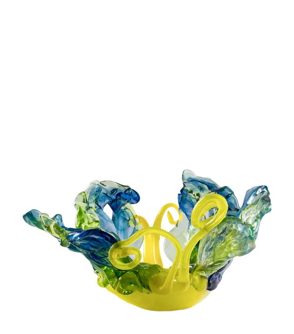 JIRI PACINEK- Yellow and Green Abstract Bowl – A unique creation of bowl by a world-class brand